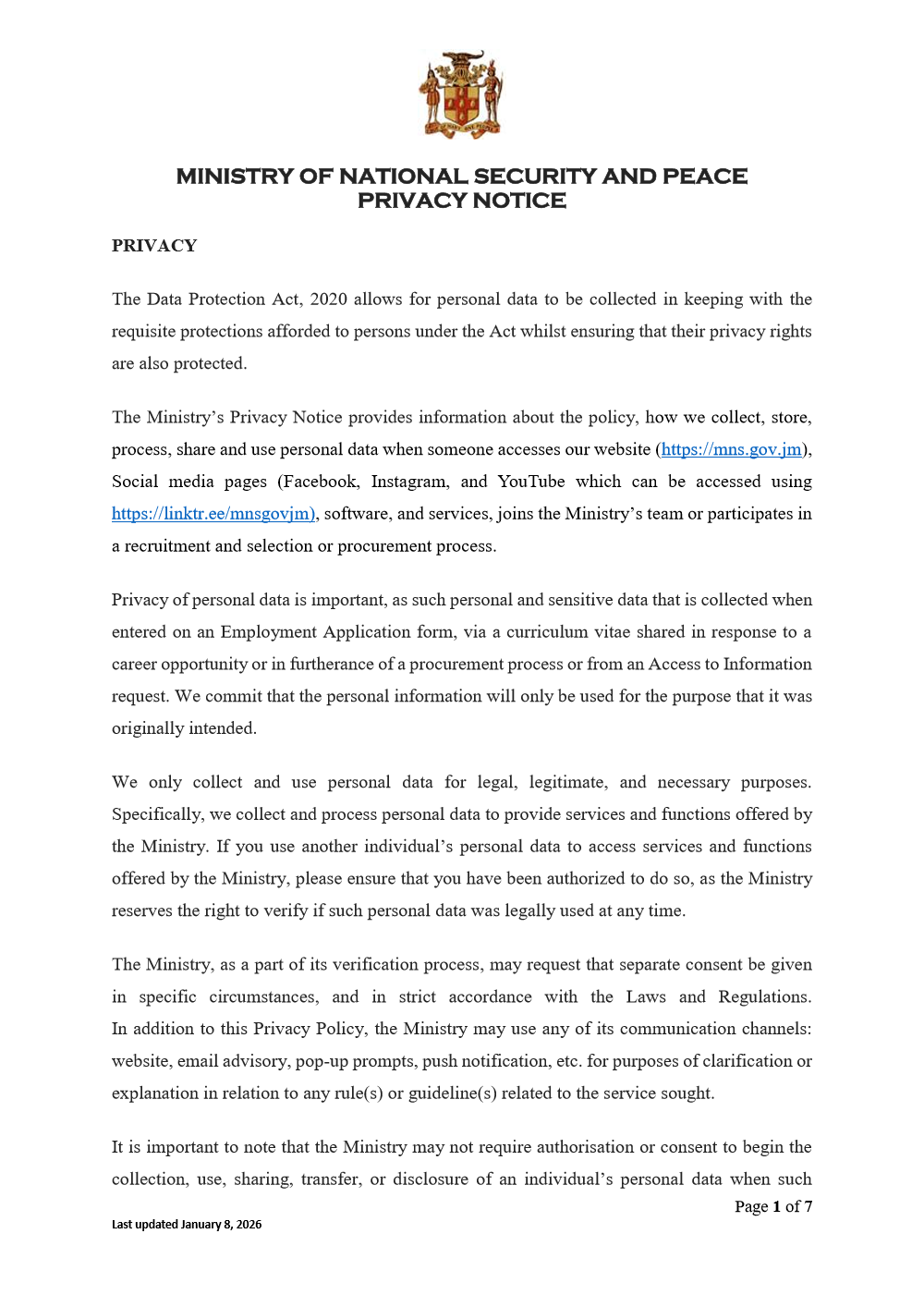 MNS&P Privacy Notice — cover