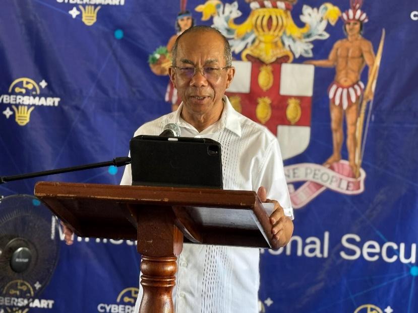 Deputy Prime Minister and Minister of National Security, the Hon. Dr Horace Chang delivering the main address at the at the CyberSMART Community Campaign event held at the Glendevon Primary and Infant School in St. James on Wednesday (August 20).