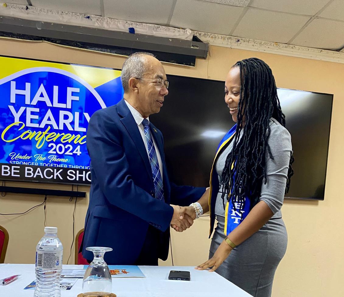 Deputy Prime Minister and Minister of National Security, the Hon. Dr. Horace Chang in conversation with the President of the Jamaica Association of Guidance Counsellors in Education (JAGCE), Rochina Anderson at the JAGCE Half Yearly Conference held today (June 11) at the Cardiff Hotel and Spa in Runaway Bay, St. Ann. The Ministry of National Security continues to collaborate with guidance counsellors to advance case management efforts under the Inter-Ministerial School Support Strategy (ISSS).