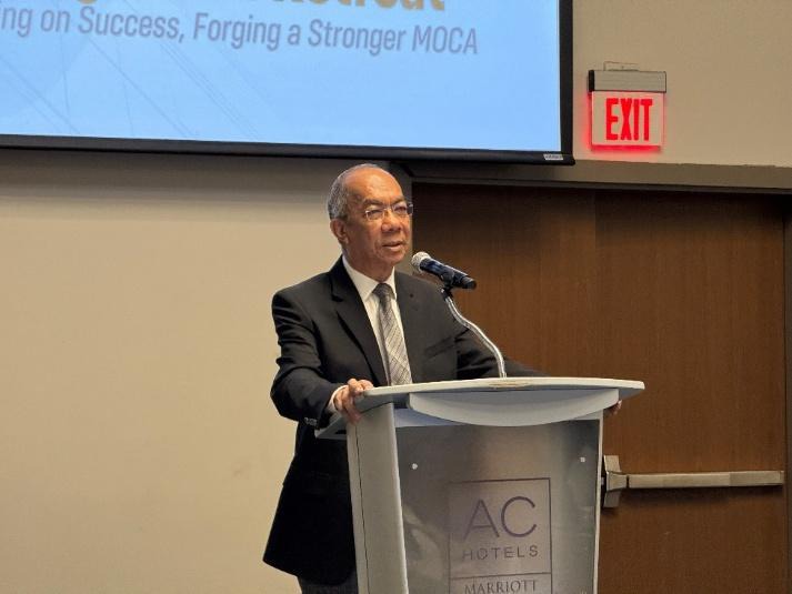 Deputy Prime Minister and Minister of National Security and Peace, Hon. Dr. Horace Chang delivers remarks at Major Organised Crime & Anti-Corruption Agency’s (MOCA) Strategic Retreat held at the AC Marriot on Wednesday (October 15).