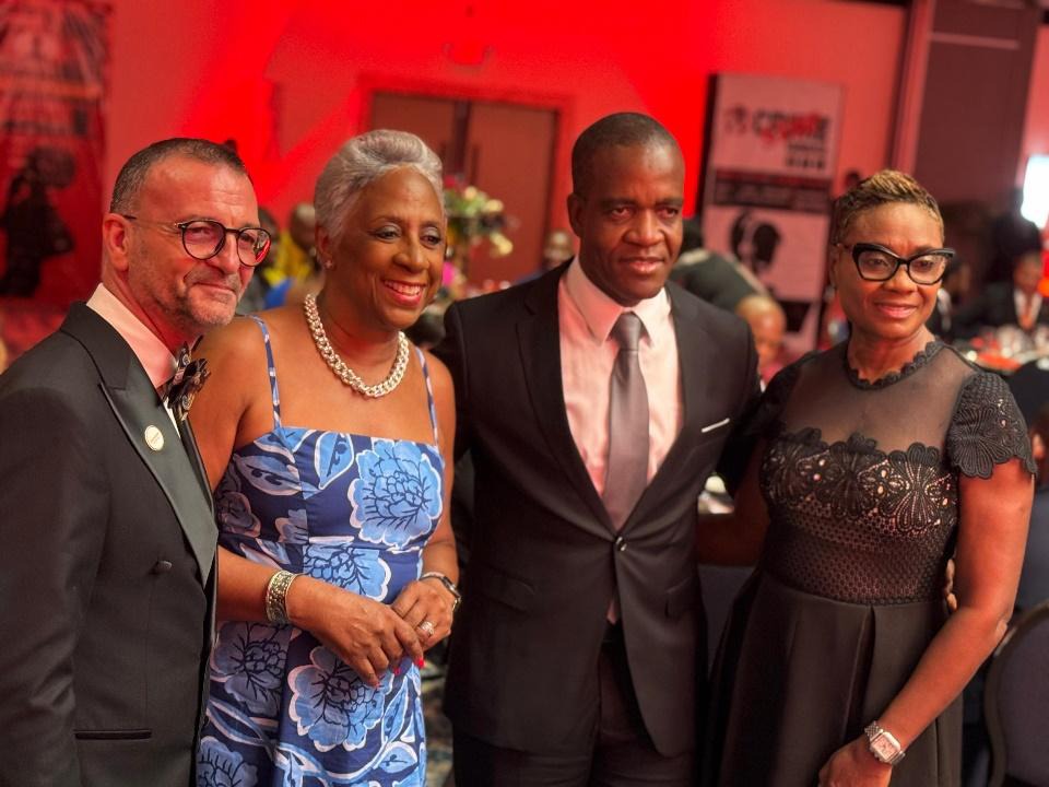 nd Minister of State in the Ministry of National Security and Peace, Hon. Juliet Cuthbert-Flynn (right), joined by (2 right to left)