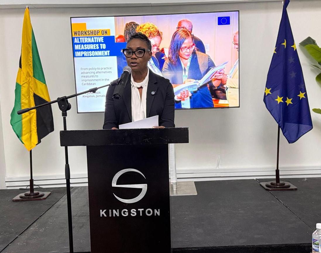 Minister of State in the Ministry of National Security and Peace, the Hon. Juliet Cuthbert-Flynn, delivers remarks at the EU-LAC Programme on Justice and Security (EL PACCTO) Workshop on Alternative Measures to Imprisonment on Tuesday (June 2), held at the S Hotel in Kingston.