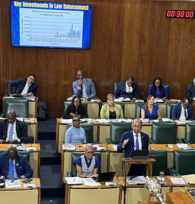 Deputy Prime Minister and Minister of National Security, the Hon. Dr. Horace Chang delivers his 2024/2025 Sectoral Presentation in Parliament earlier today (April 29).