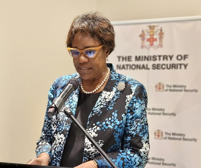 Permanent Secretary in the Ministry of National Security, Ambassador Alison Stone Roofe delivering remarks at the 4th Annual Citizen Security Plan and Violence Prevention Programme Stakeholders’ Retreat at the Jamaica Pegasus Hotel in Kingston yesterday (August 27).