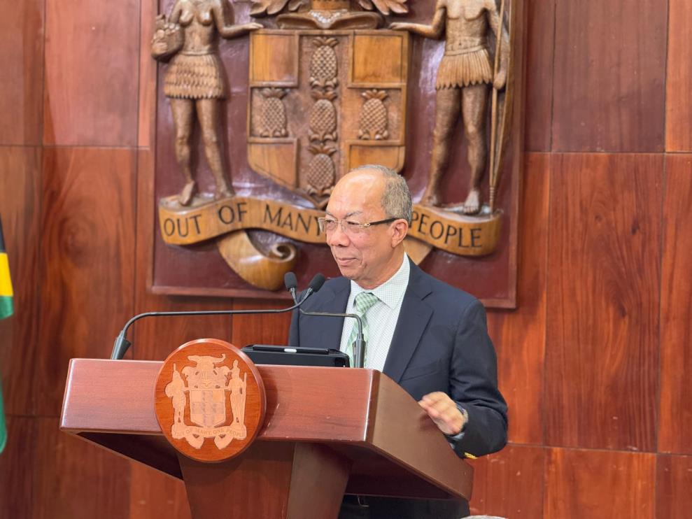Deputy Prime Minister and Minister of National Security, the Hon. Dr. Horace Chang speaking at the Post-Cabinet Press Briefing on Wednesday (May 7) at the Office of the Prime Minister.