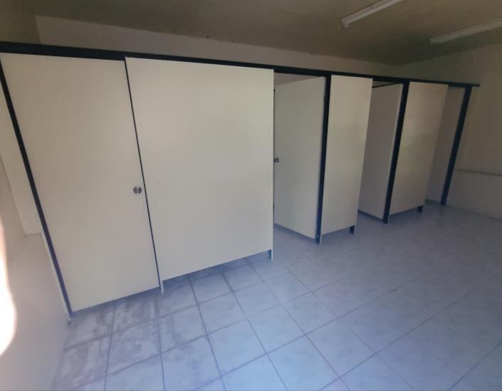 Bathroom facility being used by Haitian migrants